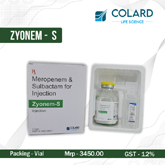 Hot pharma pcd products of Colard Life Himachal -	ZYONEM -  S INJECTION.jpg	